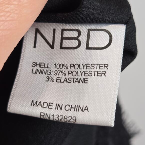 NBD Revolve Mini Dress Gray Windowpane Tiered Lace Strappy Whimsygoth Medium - Picture 6 of 8